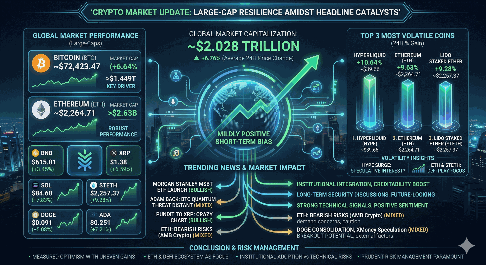 Crypto Market Update: Large-Cap Resilience Amidst Headline Catalysts