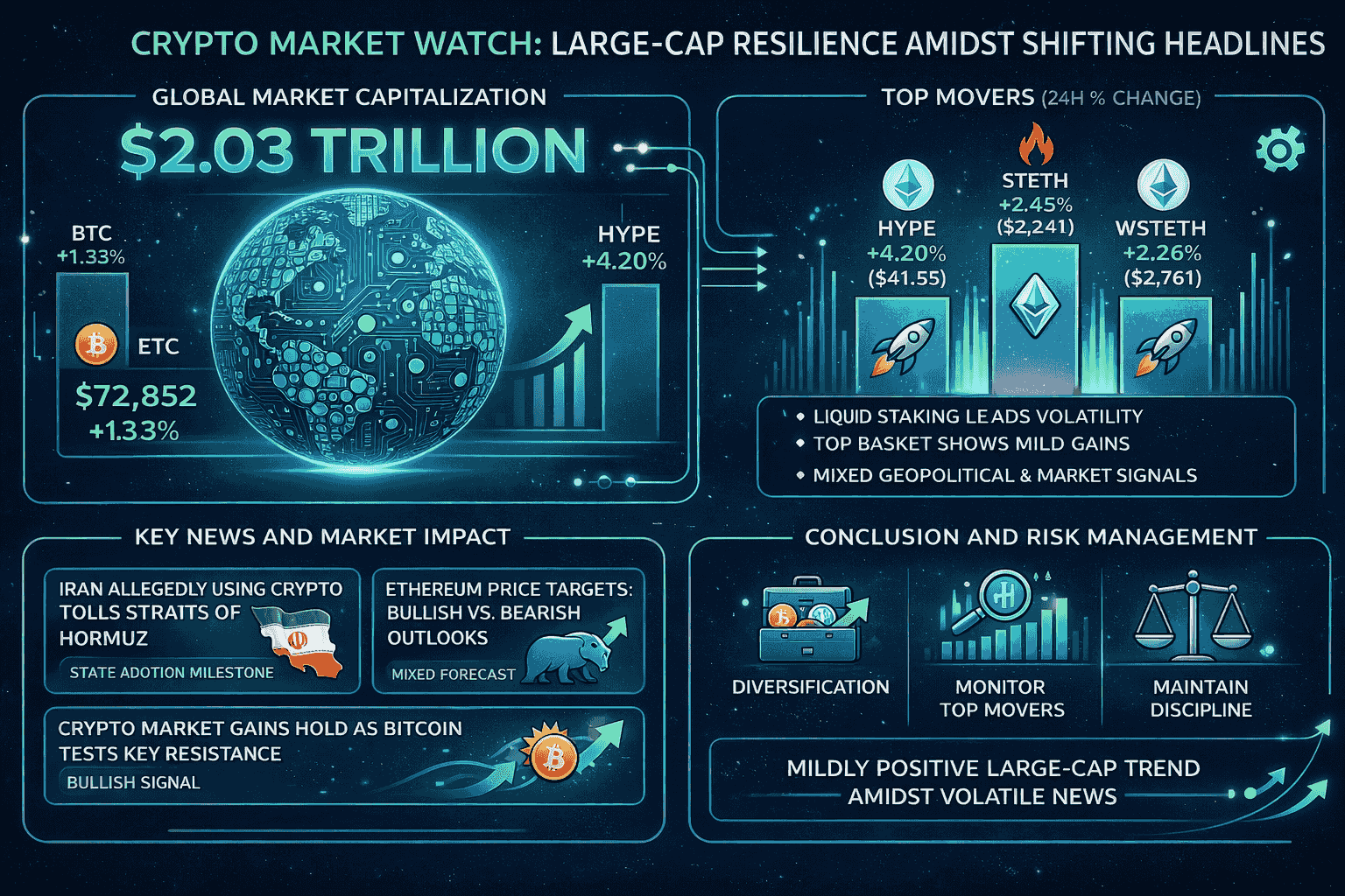 Crypto Market Watch: Large-Cap Resilience Amidst Shifting Headlines