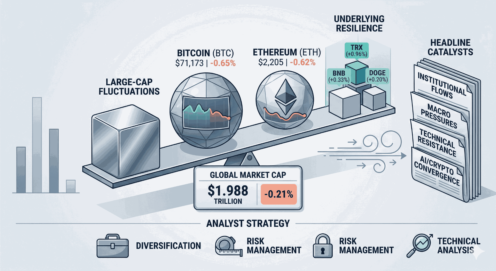 Crypto Market Navigates Mixed Signals Amidst Large-Cap Fluctuations