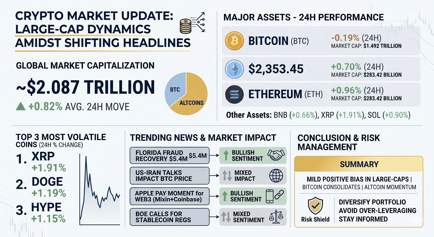 Crypto Market Update: Large-Cap Dynamics Amidst Shifting Headlines