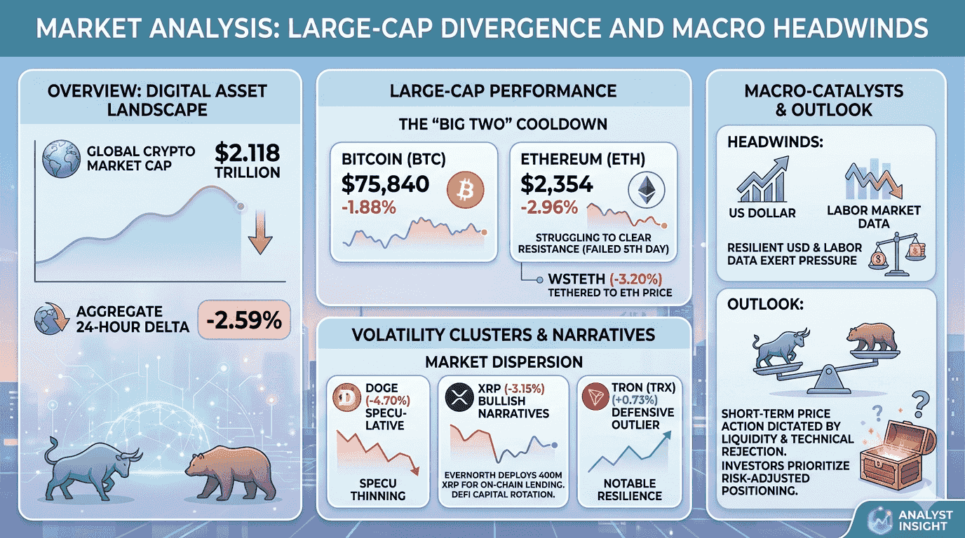 Crypto Market Watch: Large-Cap Dynamics Amidst Headline Catalysts