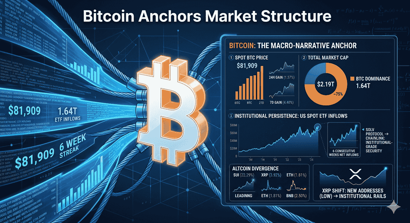 Bitcoin Sets The Tone As Institutional Flows Underpin Market Structure