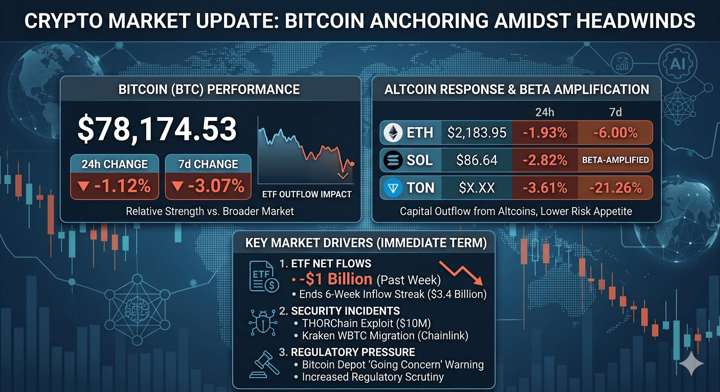 Bitcoin Navigates Institutional Headwinds as Market Follows Its Lead