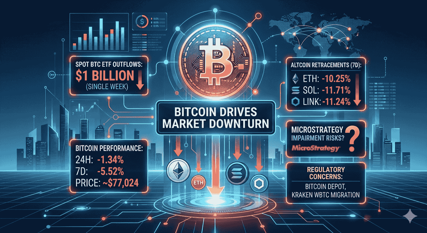 Bitcoin Leads Market Downturn Amid ETF Outflows and Regulatory Concerns