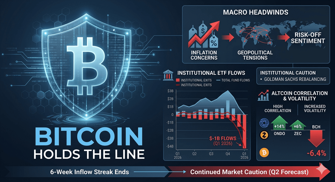 Bitcoin Holds the Line as Institutional Exits Signal Broader Market Caution