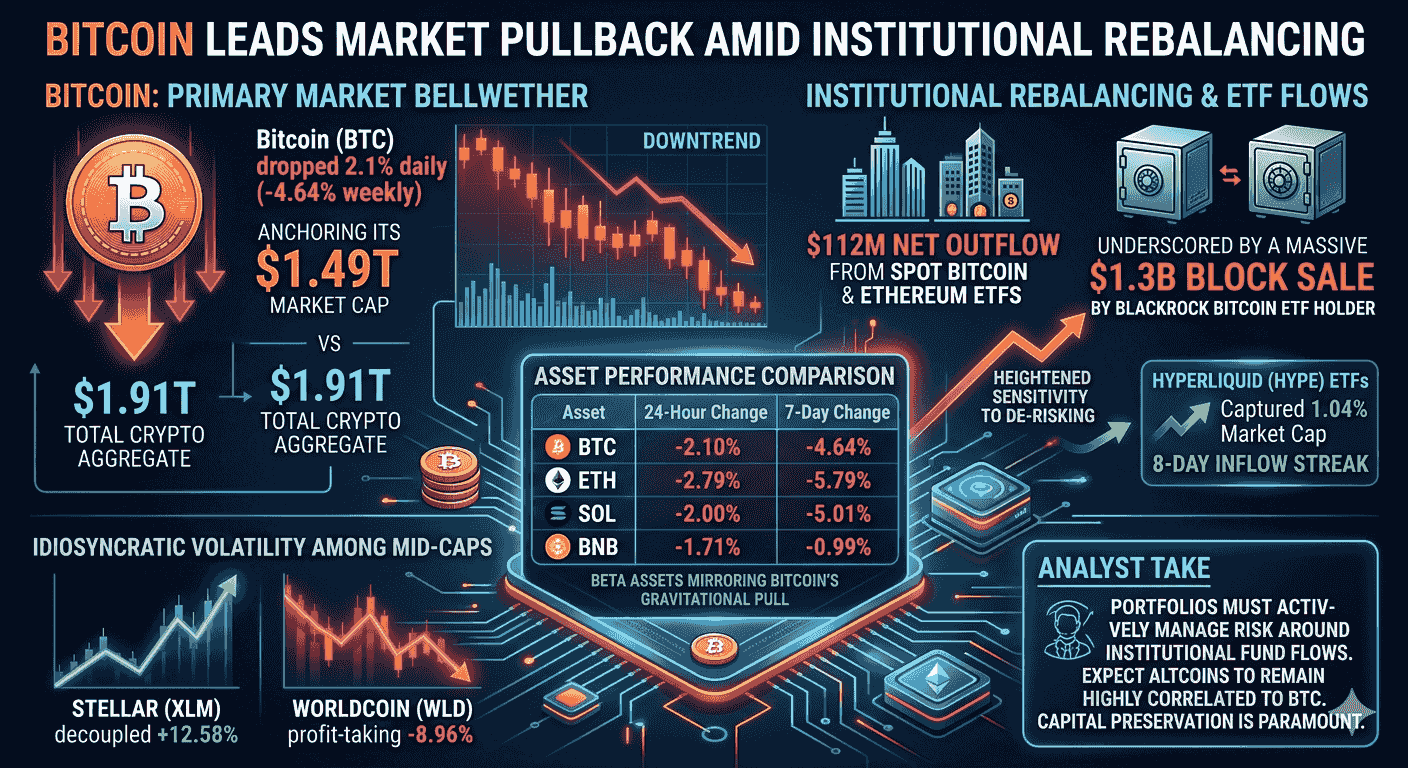 Bitcoin Leads Market Pullback Amid Institutional Rebalancing