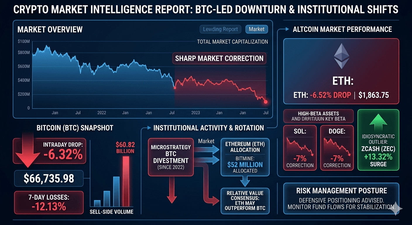 Bitcoin Leads Market Downturn Amid Institutional Shifts