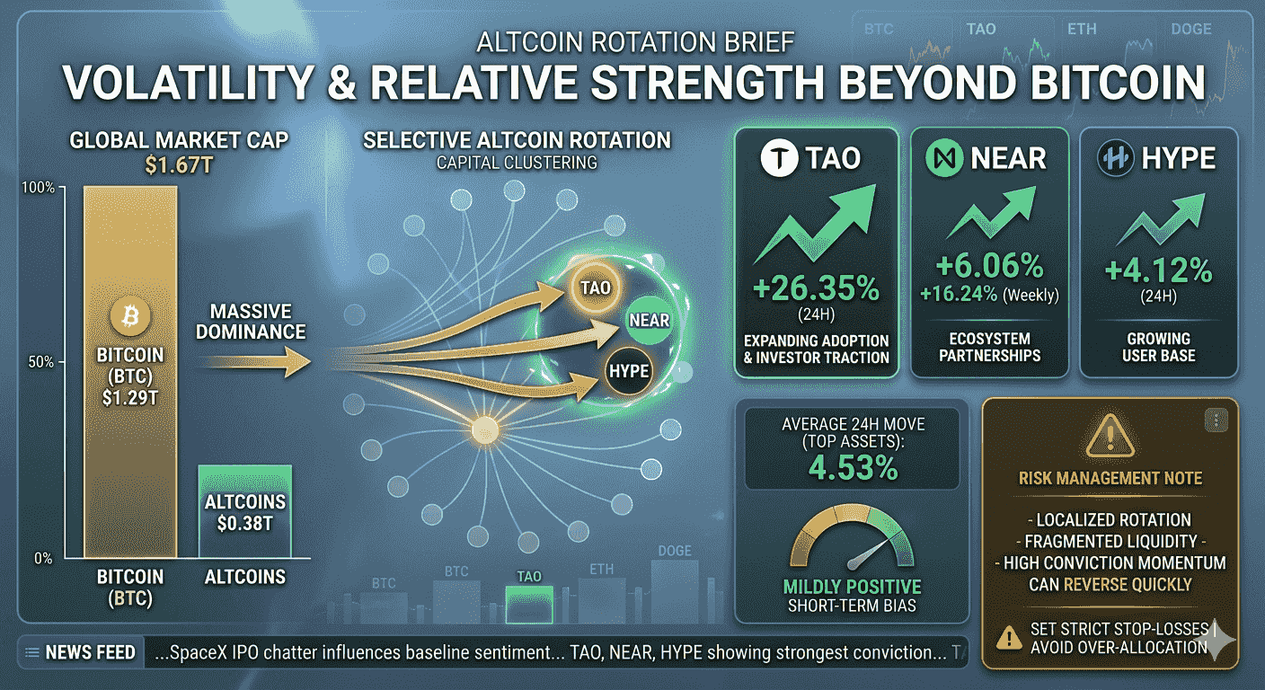 Altcoin Rotation Brief: Where Volatility and Relative Strength are Clustering Beyond Bitcoin