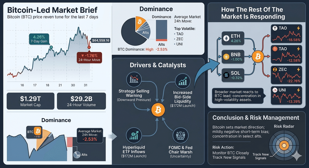 Bitcoin-Led Market Brief: BTC Price Structure, Dominance, and Catalysts