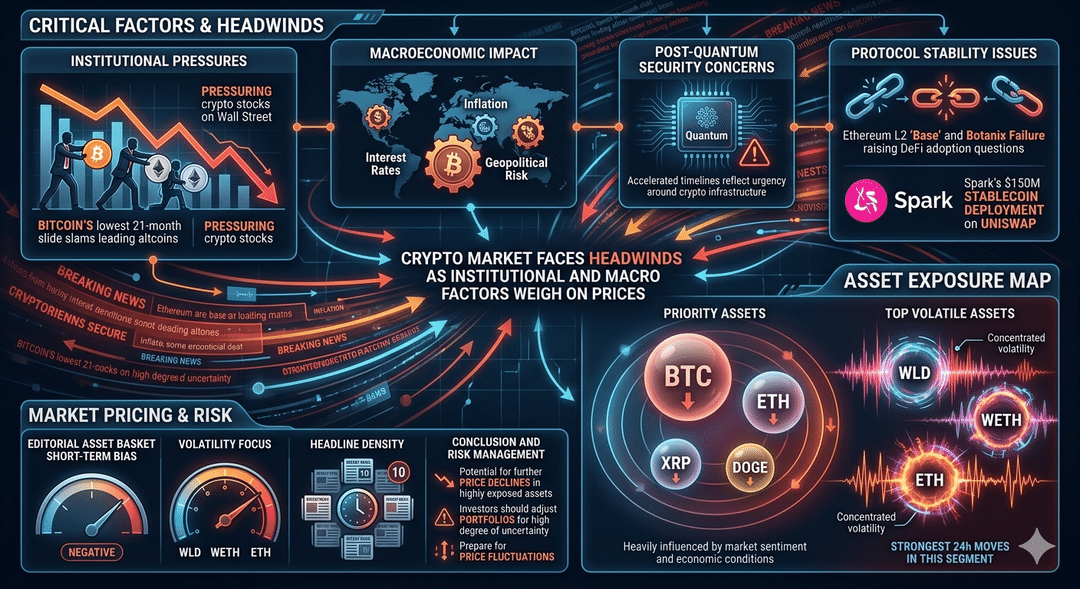 Crypto Market Faces Headwinds as Institutional and Macro Factors Weigh on Prices