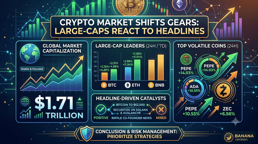 Crypto Market Shifts Gears as Large-Cap Assets React to Headline-Driven Catalysts