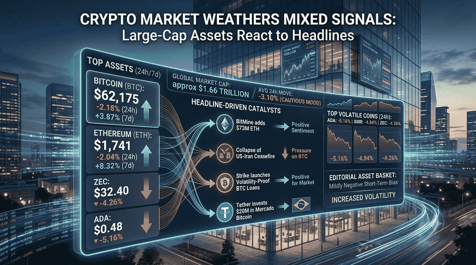 Crypto Market Weathers Mixed Signals as Large-Cap Assets React to Headlines
