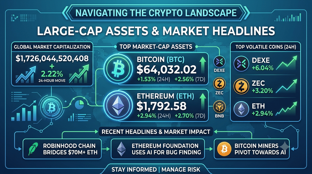 Navigating the Crypto Landscape: Large-Cap Assets and Recent Headlines