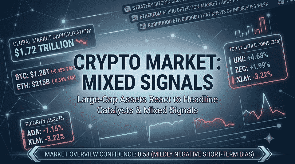 Crypto Market Sees Mixed Signals as Large-Cap Assets React to Headline-Driven Catalysts