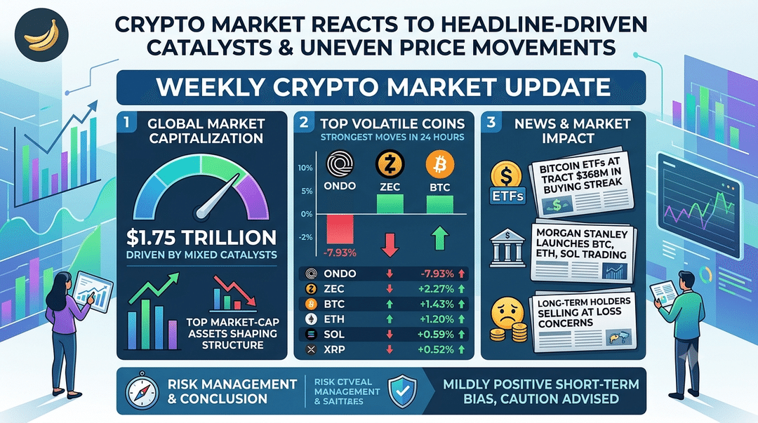 Crypto Market Reacts to Mix of Headline-Driven Catalysts and Uneven Price Movement