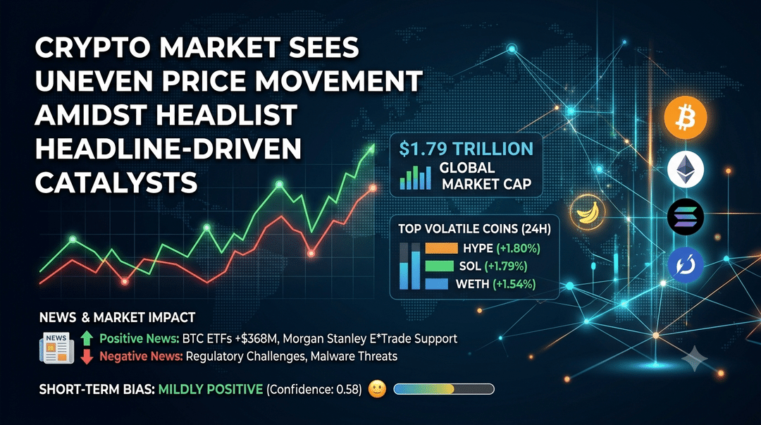 Crypto Market Sees Uneven Price Movement Amidst Headline-Driven Catalysts