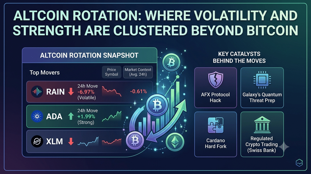 Altcoin Rotation: Where Volatility and Strength are Clustered Beyond Bitcoin
