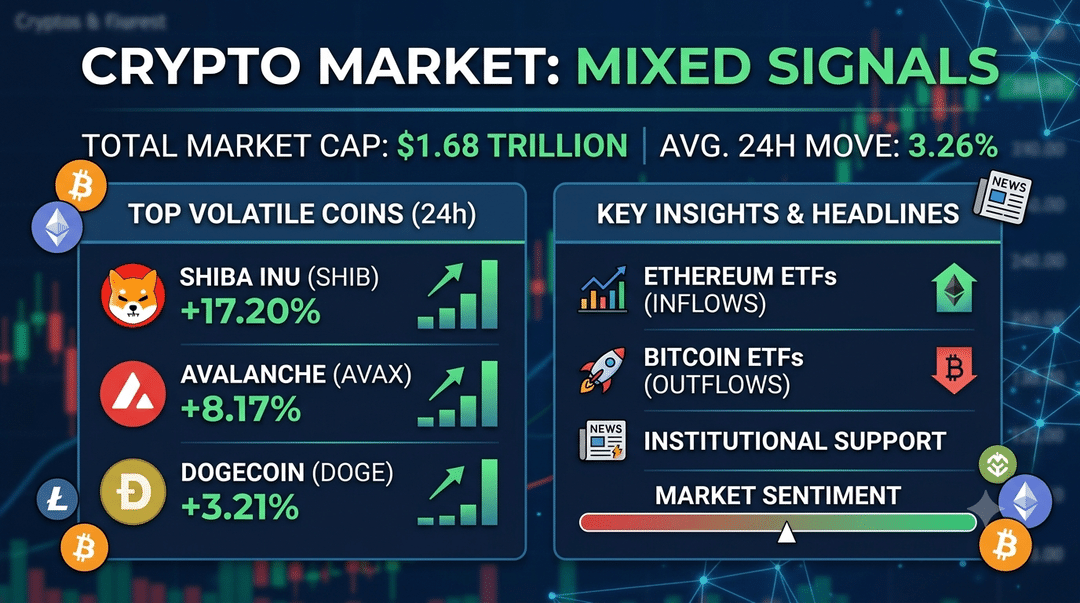 Crypto Market Sees Mixed Signals as Large-Cap Assets React to Headline-Driven Catalysts