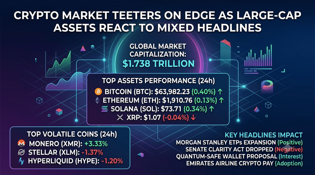 Crypto Market Teeters on Edge as Large-Cap Assets React to Mixed Headlines