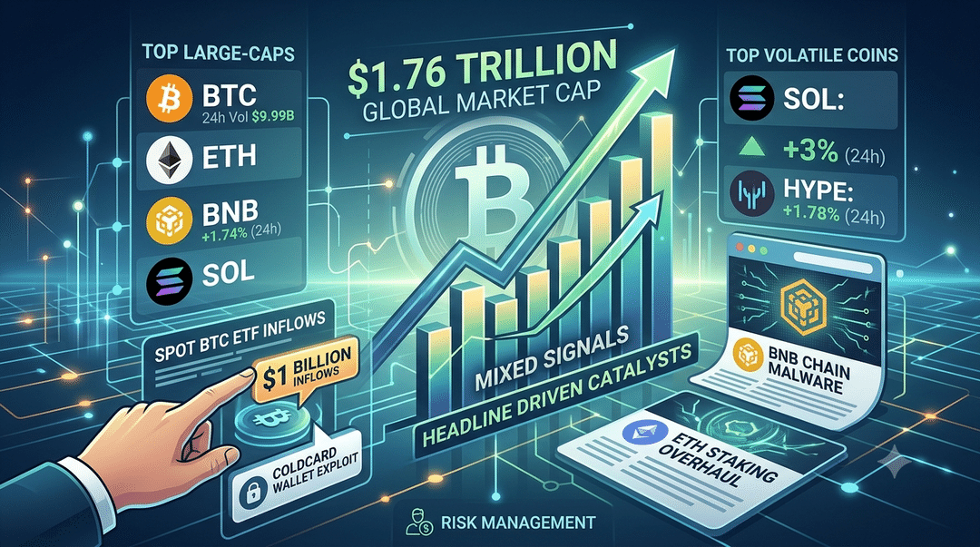 Crypto Market Sees Mixed Signals as Large-Cap Assets React to Headline-Driven Catalysts