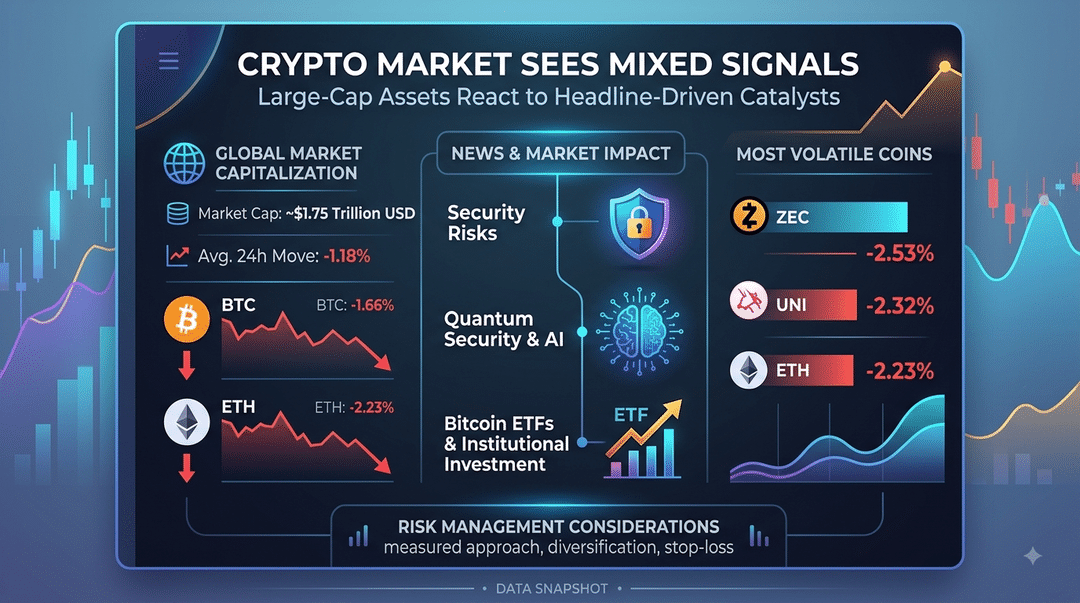 Crypto Market Sees Mixed Signals as Large-Cap Assets React to Headline-Driven Catalysts