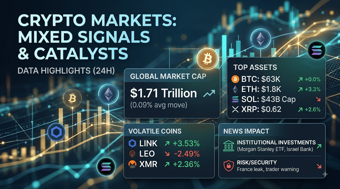Crypto Markets See Mixed Signals as Large-Cap Assets React to Headline-Driven Catalysts