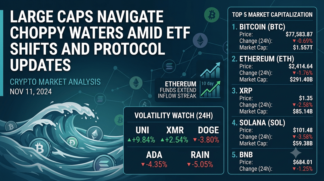 Large Caps Navigate Choppy Waters Amid ETF Shifts and Protocol Updates