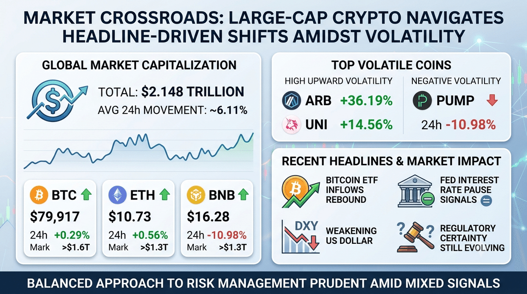 Market Crossroads: Large-Cap Crypto Navigates Headline-Driven Shifts Amidst Volatility