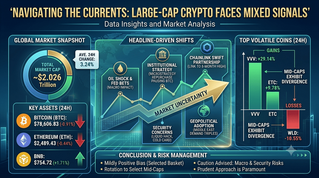 Navigating the Currents: Large-Cap Crypto Faces Mixed Signals and Headline-Driven Shifts