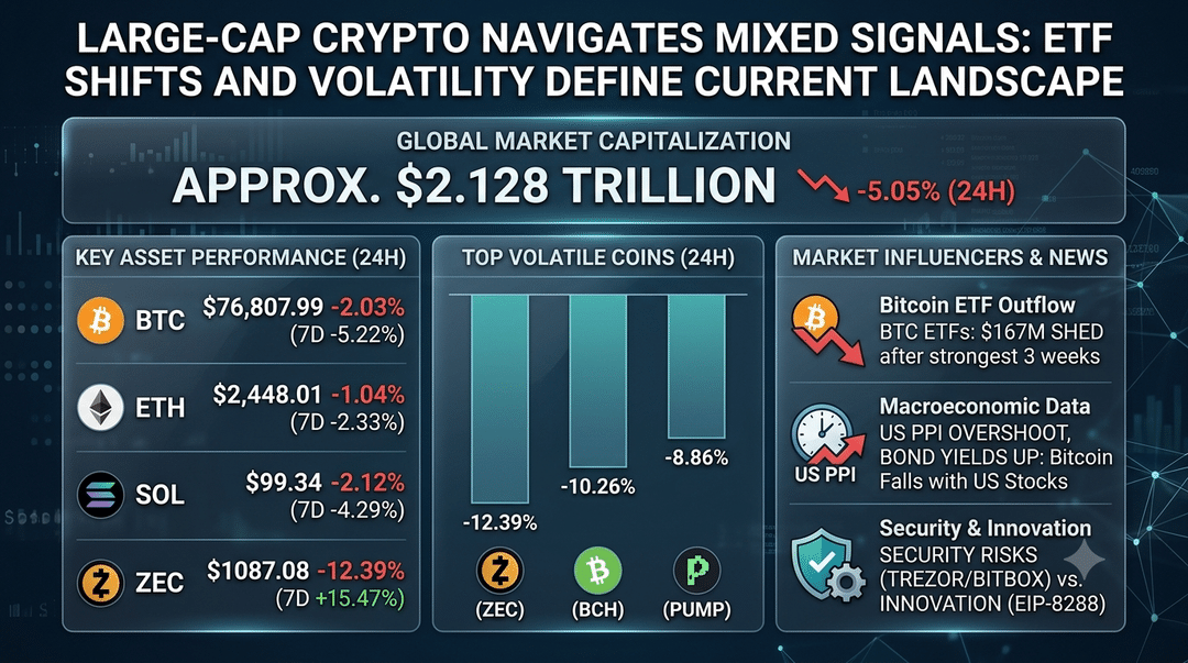 Large-Cap Crypto Navigates Mixed Signals: ETF Shifts and Volatility Define Current Landscape