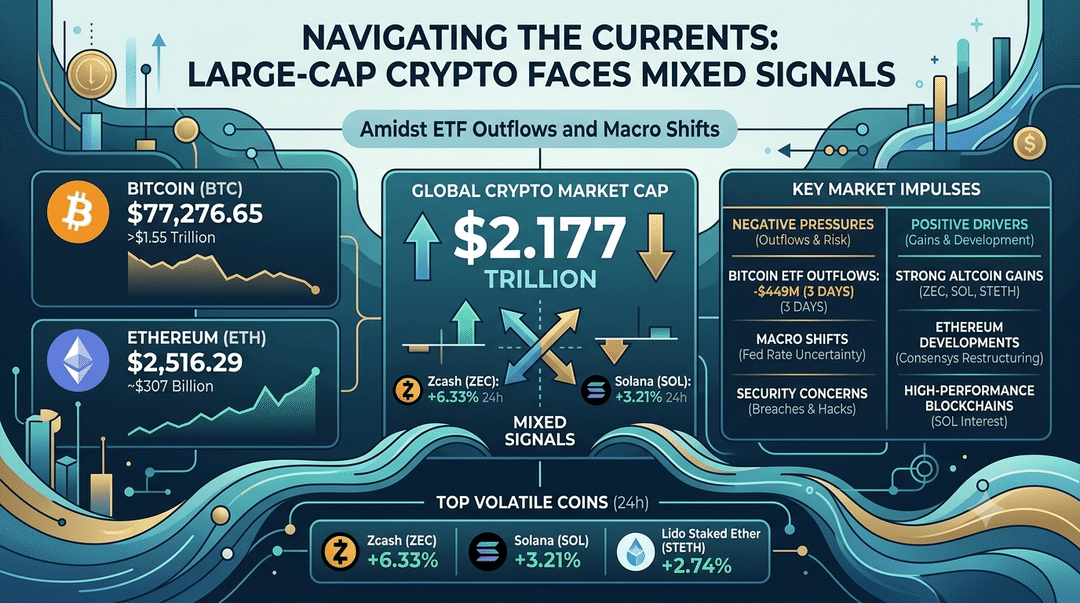 Navigating the Currents: Large-Cap Crypto Faces Mixed Signals Amidst ETF Outflows and Macro Shifts