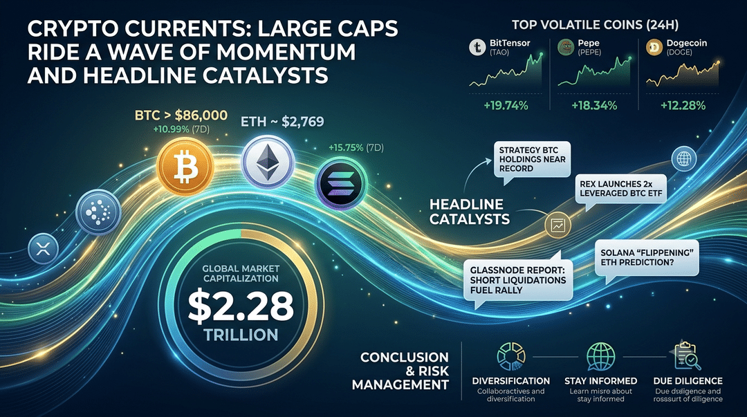 Crypto Currents: Large Caps Ride a Wave of Momentum and Headline Catalysts