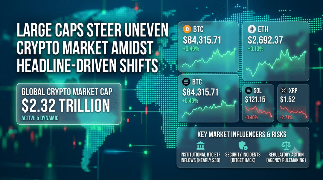 Large Caps Steer Uneven Crypto Market Amidst Headline-Driven Shifts