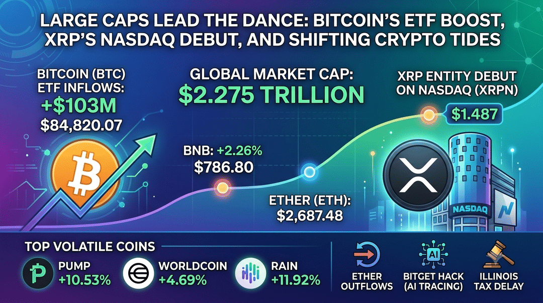 Large Caps Lead the Dance: Bitcoin's ETF Boost, XRP's Nasdaq Debut, and Shifting Crypto Tides